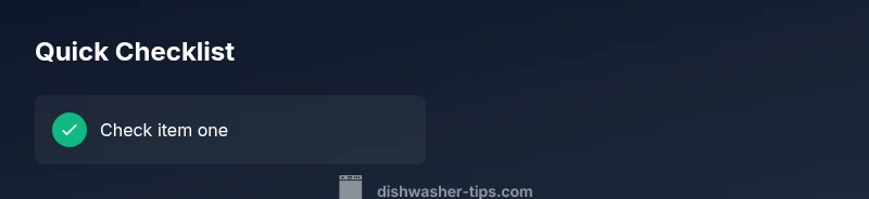 Checklist for fixing dishwasher standing water