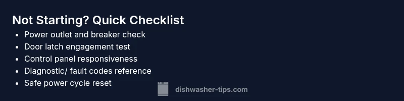 Checklist for GE dishwasher not starting