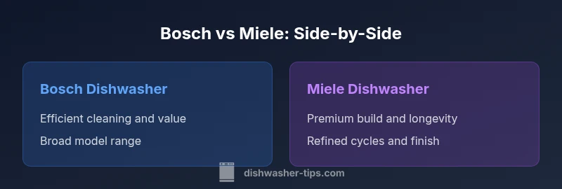 Visual comparison chart of Bosch vs Miele dishwashers