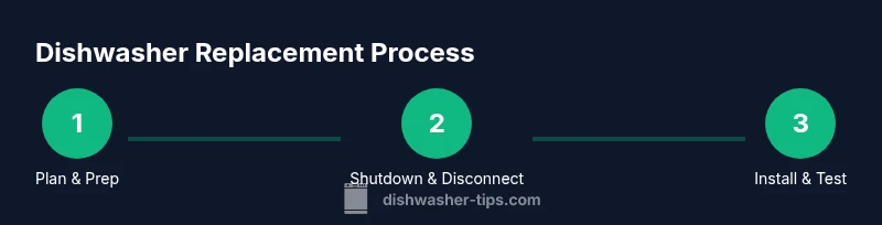Process diagram of replacing a dishwasher
