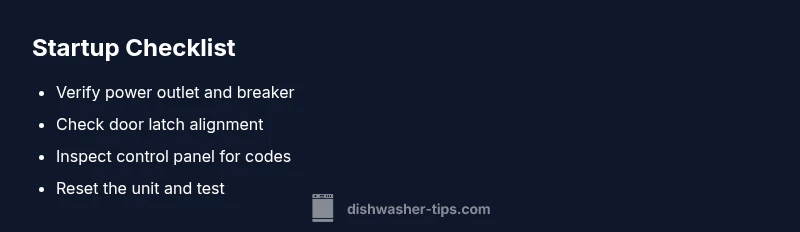 Checklist for diagnosing dishwasher not turning on