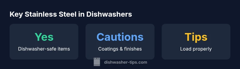infographic showing load guidelines for stainless steel items in dishwashers