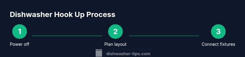 Process diagram of dishwasher hookup steps